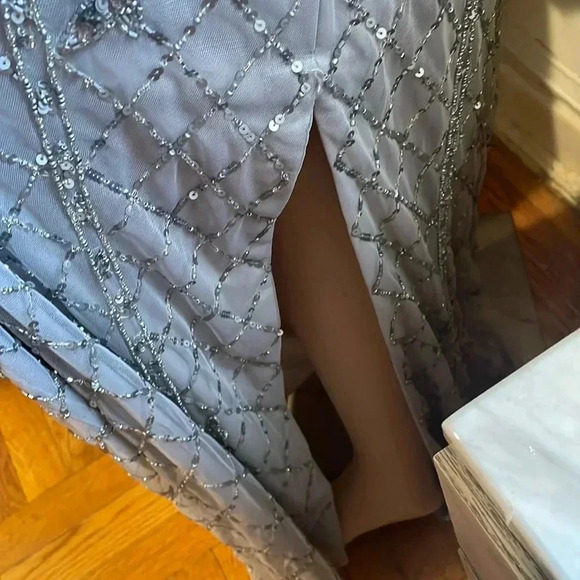 Adrianna papell size 16 Silver floor length gown - Picture 14 of 16